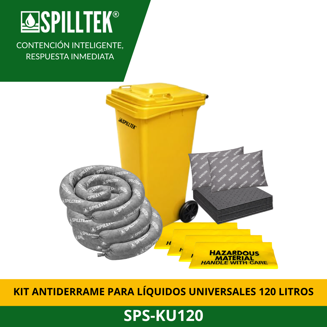 KIT ANTIDERRAME PARA LÍQUIDOS UNIVERSALES 120 LITROS SPS-KU120 SPILLTEK