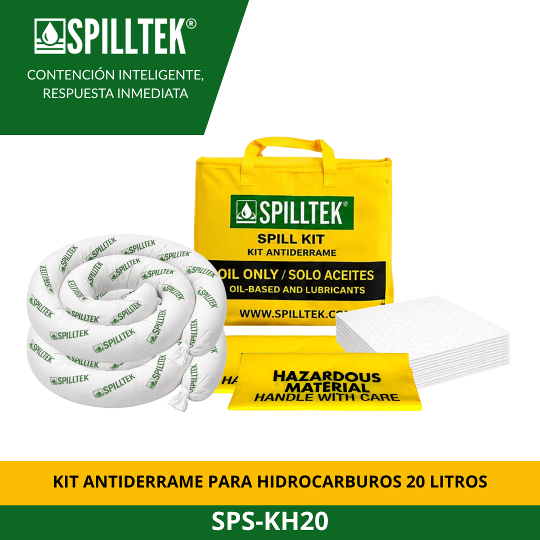 KIT ANTIDERRAME PARA HIDROCARBUROS 20 LITROS SPS-KH20