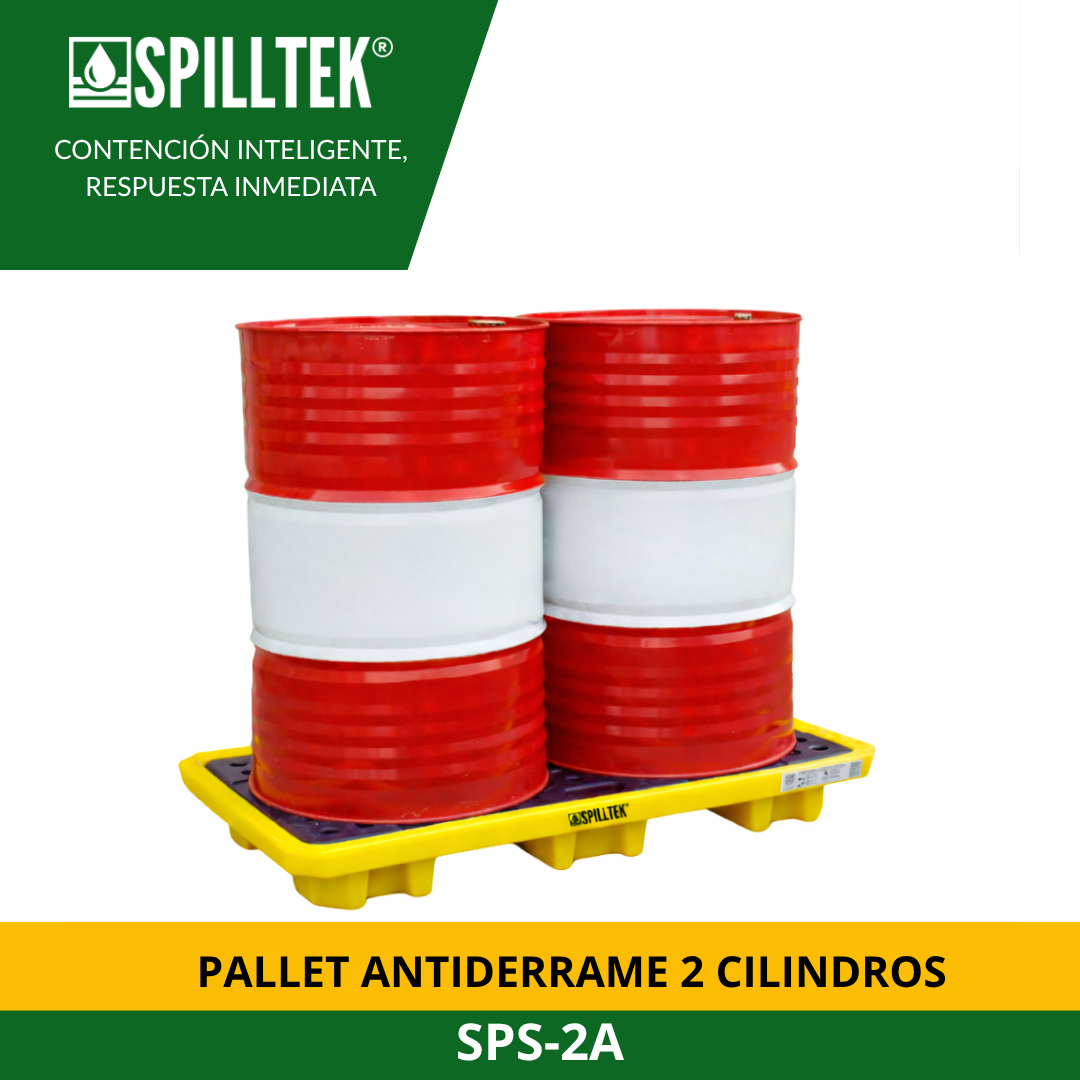 PALLET ANTIDERRAME 2 CILINDROS SPS-2A SPILLTEK - Imagen 2