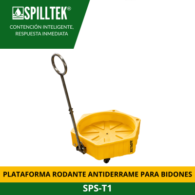 PLATAFORMA RODANTE ANTIDERRAME PARA BIDONES SPS-T1 SPILLTEK